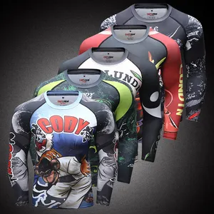 Cody Lundin Voll druck benutzer definierte bjj Rash Guard Tattoo Langarm 3d gedruckt T-Shirt