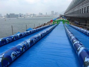 New island inflatable play center City slide small slide water park inflatable tube - Product Image 1