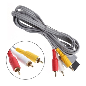 Bán buôn 1.8 m Âm Thanh Video AV Cable Lead Composite RCA A/V Cord Adapter đối với <span class=keywords><strong>Wii</strong></span> <span class=keywords><strong>Wii</strong></span> U Cho wiiU giao diện điều khiển sắc nét nhất video - Product Image 1