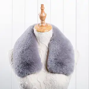 Großhandel elegante Pelz Schal für Männer und Frauen Rechteck Kunst pelz Schal mit Gürtel