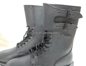 Francês tático exterior completo couro genuíno botas para homens