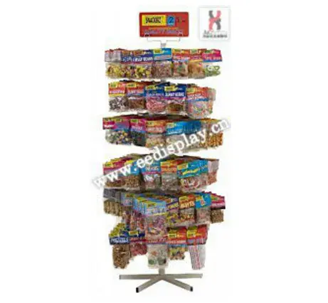 Xoay tự do thực phẩm kệ trưng bày/kim loại cửa hàng display kẹo holders/spinning hiển thị kệ