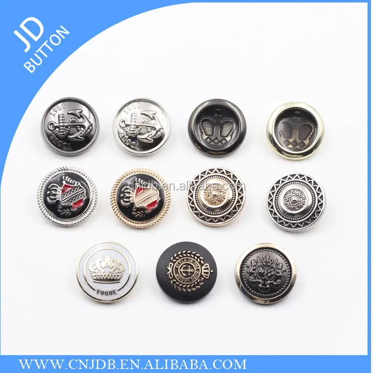 Metal alloy sewing buttons good plating fancy coat buttons suit buttons