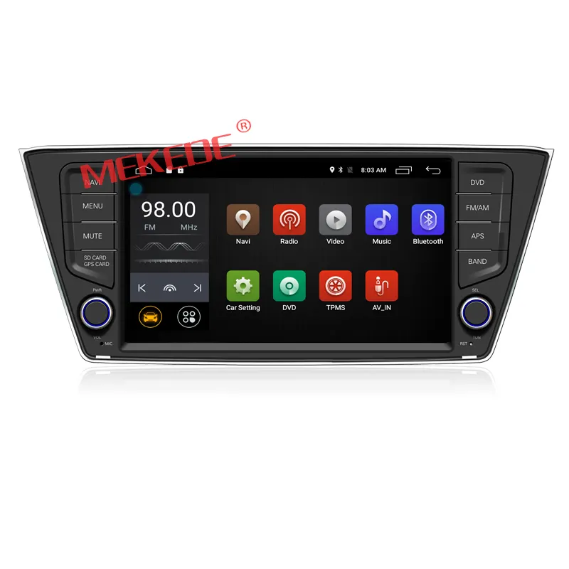 Prezzo di fabbrica 8 pollici Android 7.1 Dell'automobile DVD GPS navigator radio per Skoda fabia 9315 con lettore DVD 4G WIFI HD 1024*600 2 GRAM