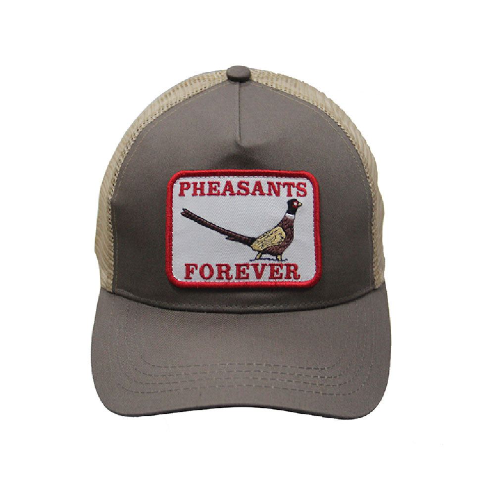 Animal bird pattern mesh flat back curve flexfit hat beige casual trucker caps for adult men women