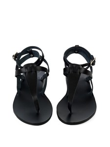 Nouvelle tendance estivale, mode décontractée, vente en gros de sandales plates à lanières noires avec logo personnalisé pour femmes, chaussures - Product Image 2