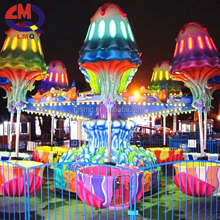 Funfair-Atracciones de medusas para niños, equipo de parque de atracciones