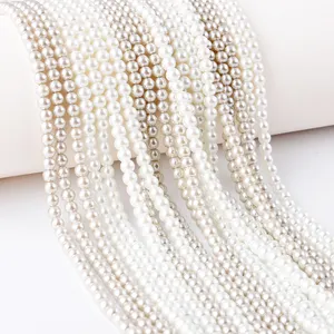 Fashionable High Quality Glass Pearls Loose Pearls Beads Cheap Yiwu Wholesale All Size Round Type Glass Pearl