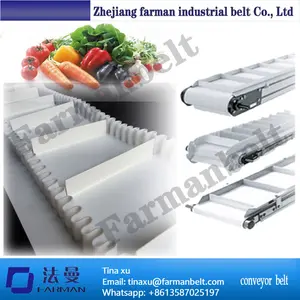 Wit Food Grade Pu Transportband/wit cleat rok transportband