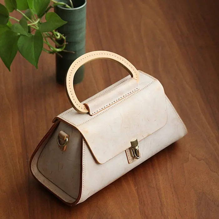 2019 New Leather Lady's Bag Vegetable Tanned Manual Bags Original Japanese Mist Wax Leather Portable Bag