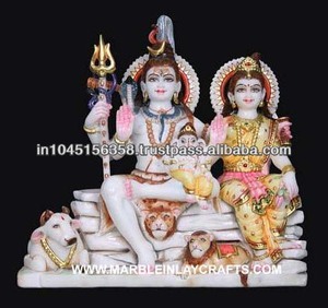 Marble Shiva Family Statue for Temple - Product Image 1