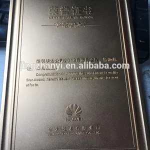 Jingzhanyi金型工場金属メダル証明書アルミニウム名誉会社証明書看板金属看板