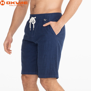 Sales Promotion Mens Cotton Linen Lounge Shorts Beach Shorts with Elastic Waistband and Drawstring