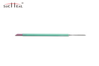 YALIXIN Outils de luxe pour nail art, stylo en acier à double tête gravée, manche en acrylique, personnalisable avec logo, pour ongles
