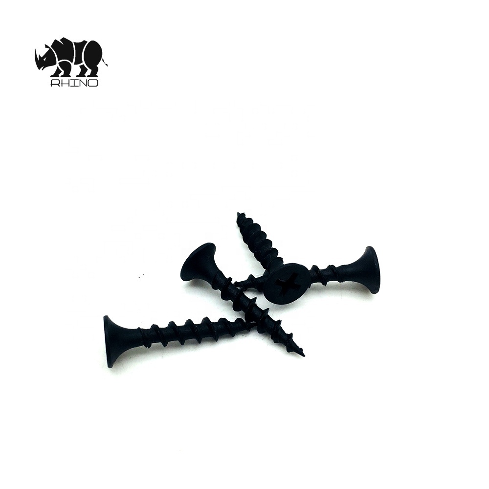 Chine attache de haute qualité standard vis à bois en acier C1022 phosphaté noir couleur 3.8x65 gypse vis de cloison sèche
