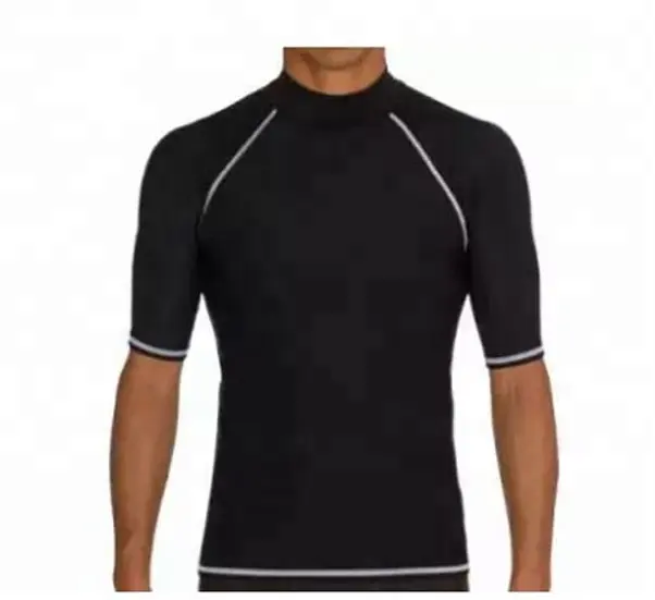 Men Rashguard Swim Shirts Short Sleeve Sunscreen Upf 50 Wetsuit Lycra Top Rash Guard Men Swimwear T-Shirts