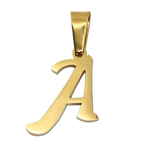 Ciondoli Alfabetici in Acciaio Inox Placcato Oro 18K, 26 <span class=keywords><strong>Lettere</strong></span> Personalizzabili, Design Economico all'Ingrosso per Uomo e Donna - Product Image 2