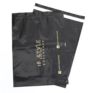 Hochwertige wasserdichte Großhandel Custom Logo Gedruckte Kunststoff Porto Tasche benutzer definierte schwarz gefärbte Poly Mailer Tasche Poly Mailer