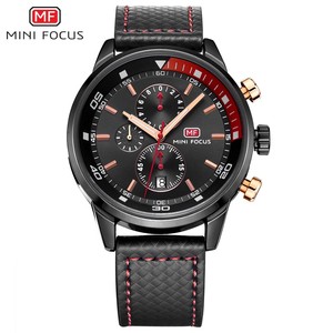 MINI FOCUS Chronographe Marque Montres de sport de luxe <span class=keywords><strong>Montre</strong></span> à quartz pour homme <span class=keywords><strong>Montre</strong></span> en cuir <span class=keywords><strong>Montre</strong></span>-bracelet masculine Relogio Masculino - Product Image 3