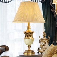 De luxe Rétro Style Américain En Marbre Et Bronze Base Lampe De Chevet Avec Abat-Jour Pour La Maison Deoc BF05-NS-117