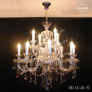 Luxe 12 lumière style géorgien de mariage en cristal éclairage <span class=keywords><strong>lustre</strong></span> en verre avec de l'orge hélicoïdal. etl88013 bras chromé - Product Image 1