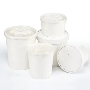 Tek kullanımlık kağıt çorba kasesi özel Logo kağıt çorba bardağı ucuz çorba kasesi