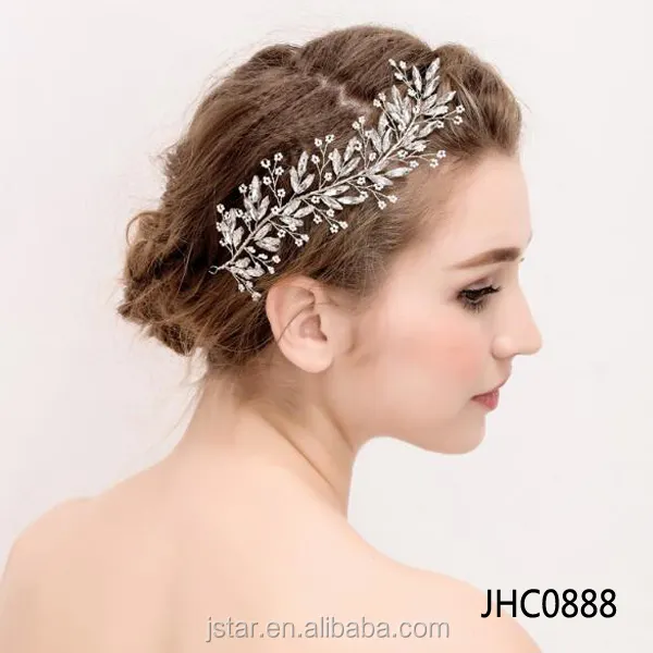 2017新しい花嫁の帽子クリスタルパールと豪華な髪飾り