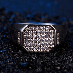 Anello in Argento Sterling 925 Stile Turco Classico per Uomo, Anello alla Moda con Diamante - Product Image 3