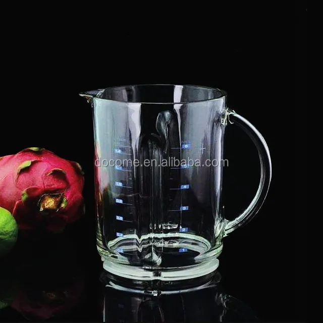 Mélangeur rond à grand fond de 1,5 L Bocal en verre Kitchenaid Mixer Blender Jug Glass Cup Part for Blenders and Juicers