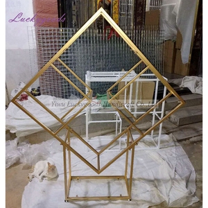 Grande arche en métal d'or personnalisée élégante LG20180518-12 pour la décoration de jardin de mariage - Product Image 3