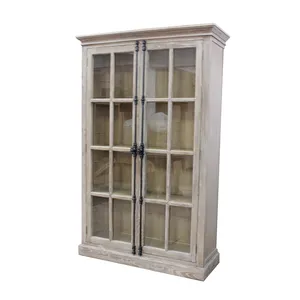 classic french style Handmade furniture solid wood cabinet with living room