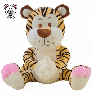 Peluche Tigre Seduto Economico all'Ingrosso, Basso MOQ, 100% Poliestere, Giocattolo Morbido Personalizzato per Bambini - Product Image 2