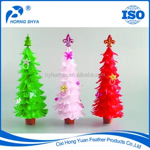 الصانع FT-8 غوس كوكويل الريش شجرة مع الأواني البلاستيكية/12-24 بوصة مخصصة شجرة لعيد الميلاد