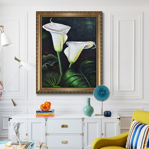 เรียบง่ายสีขาวCallaลิลลี่ผนังศิลปะผ้าใบที่สมจริงดอกไม้ลิลลี่สมัยใหม่ภาพวาดสีน้ำมัน - Product Image 4