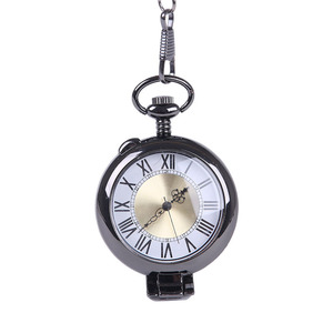 Orologi da tasca a catena con collana grande nera da 24 ore con quadrante romano in oro trasparente Vintage - Product Image 6