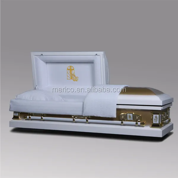 KM1227 hot sale 18 Ga Cheap Metal Casket with Plastic Coffin Handle