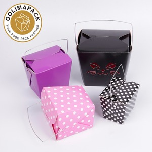 Paper Food Take Out <strong>Box</strong> with Handle, Disposable Take Away <strong>Noodle</strong> <strong>Box</strong> - Product Image 4