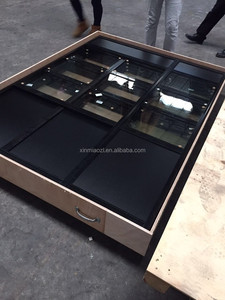 Glass Showcase <strong>Tower</strong> with Storage Collapsable Black Color MDF Panel Timber and <strong>Display</strong> <strong>Counter</strong> with Shelves, - Product Image 6