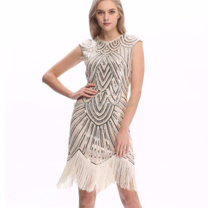 Robe de soirée pour dames <span class=keywords><strong>des</strong></span> années 1920 et <span class=keywords><strong>20</strong></span> Costume à clapet Charleston Gatsby Party Outfit Fancy Dress Halloween Costume Dress - Product Image 3