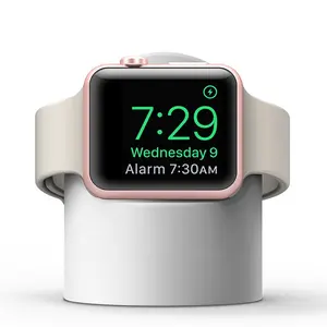 新款硅胶 2 合 1 无线充电器支架，适用于 Apple Watch 1 2 3 电源磁感应充电无线充电器