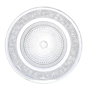 Plates Wedding Food Container Vintage Customized Logo Clear Service Plate for Fruit Round Shape Dishes Factory Price Glass 3days