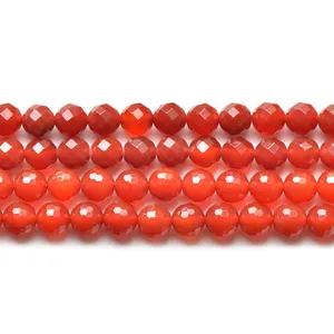 Perles en pierre d'agate rouge naturelle de qualité A, à facettes, pour la fabrication de bijoux (AB1579), livraison gratuite