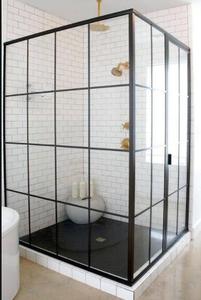 Hotel Hinge <strong>Shower</strong> Enclosure <strong>Shower</strong> <strong>Room</strong> Stainless Steel Square Black Aluminum Frame Glass <strong>Shower</strong> <strong>Room</strong> - Product Image 5