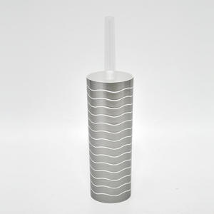 Porte-brosse à dents rond en plastique argenté Wave - Product Image 5