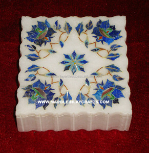 Boîte à bijoux à incrustation en marbre - Product Image 1