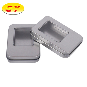 Boîte d'emballage de <span class=keywords><strong>bijoux</strong></span> en étain rectangulaire <span class=keywords><strong>argent</strong></span>ée en gros, recyclable, avec fenêtre ouverte, pour l'artisanat et l'utilisation de bougies - Product Image 4