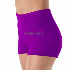 Pantaloncini da ballo neri per ragazze a vita alta in Spandex di Nylon all'ingrosso di alta qualità - Product Image 6