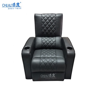 Juego reclinable de sofá moderno de cuero negro al por mayor, sofá reclinable motorizado para uso doméstico, sofá reclinable individual para teatro - Product Image 1