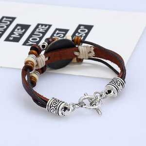 Nuova Venuta In Pelle Classica Segno Zodiacale Bracciale In Metallo Piatto Della Lega Braccialetto di Fascino Dello Zodiaco Per Gli Uomini E Le Donne - Product Image 4