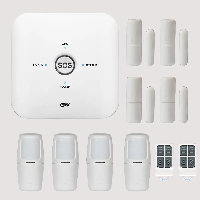 2024 NEUES TUYA intelligentes Haus Schutz WLAN + GSM Alarm Sicherheitssystem mit Tuya IP-Kamera